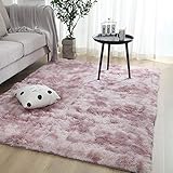 Swsen Teppich Wohnzimmer Hochflor - Flauschig Shaggy Teppiche Modern für Wohnzimmer, Esszimmer, Kinderzimmer, Schlafzimmer - versch. Farben u. Größe, Grösse: 50 x 160 cm, Farbe: R