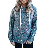 WAEKQIANG FrüHling Und Herbst Neue Damen Leopardenmuster Damen Sweatshirt Langarm Kapuzenpullover D