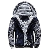 BIBOKAOKE Herren Streetwear Wandern Jagd-Bekleidung mit Kapuze Jacket Fleece Warme Daunenjacken Parka Freizeitjacke Regular Fit Softshell Jacke Softshelljacke Trekkingjacke Skijack