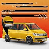 Auto-Dress® Seiten-Streifen Aufkleber Set/Dekor passend für VW T4, T5 & T6 Bus in Wunschfarbe - Motiv: Skyline Stadt Köln Racing (154 Mid Blue, Kurzer Radstand)