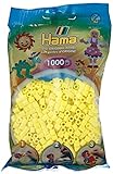 Hama Perlen 207-43 Bügelperlen Beutel mit ca. 1.000 Midi Bastelperlen mit Durchmesser 5 mm in Pastell Gelb, kreativer Bastelspaß für Groß