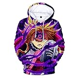 Guili The Seven Deadly Sins Hoodie 3D Gedruckte Cosplay Sweatshirt Meliodas Dragon's Sin of Wrath Anime Pullover Kostüm Unisex Cosplay Kapuzenpullover Dämonisierung M