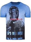 Cipo & Baxx Herren T-Shirt CT412-bans Blau XL