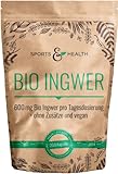 Ingwer Kapseln – BIO – 250 Kapseln - 600mg pro Tagesdosierung - Vegan - Frei von Zusatzstoffen – Ingwer Kapseln H