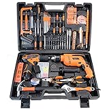 Aluminiumlegierung Multifunktionales Haushalts-Kombi-Set 85-Teiliger Werkzeugsatz Aus Aluminiumlegierung,Werkzeugkoffer Gefüllt Werkstattwagen Bestückt Werkzeugkoffer Werkzeug