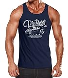 Neverless Herren Tank Top Hot Rod Retro Auto Vintage Car Oldschool Mobile Muskelshirt Achselshirt Navy XL