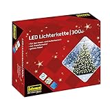 Idena 30441 - LED Lichterkette mit 300 LED in warmweiß, mit 8 Stunden Timer Funktion und Transformator, ca. 37,9 m lang, Innen- und Außenbereich, als Deko für Partys, Weihnachten, H