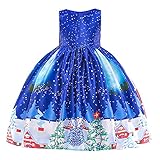 Weihnachtskleid Kinder Mädchen Weihnachtskleid Kurzarm A-Linie Weihnachten Partykleid Festlich Festzug Hochzeit Brautjungfer Kleid Swing Abendkleid Vintage Knielang Festkleid fü