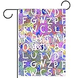 Gartenflagge,englisches Alphabet ,Saisonale Outdoor-Flaggen 12 x 18 doppelseitiger Haushof dek