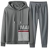 FACAIAFALO Jogginganzug Herren Trainingsanzug Sweatshirt Trainingshose Joggingsuit Freizeitanzug Herbst Winter Hausanzug Sportanzug Fitness Hose und Kapuzenpullover Sweat Suits S