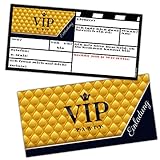 BREITENWERK VIP Einladungskarten Set XL (24 Stück) edle Premium Einladungen für VIP-Party Event Kinder-Geburtstag für Jungen Mädchen & Erw