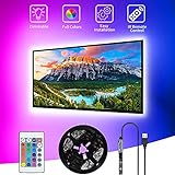 LED TV Hintergrundbeleuchtung, SHOPLED 3M USB steuerbar via Fernbedienung, geeignet für 46-60Zoll Fernseher und PC, USB betrieben und RGB