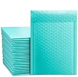 Switory 50 Stück A5 15,3 cm x 26,9 cm Poly Bubble Mailer Selbstdichtende gepolsterte Umschläge Bubble Lined Poly Mailer Teal für Verpackungsgrü