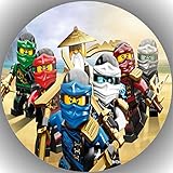 FONDANT Tortenaufleger Tortenfoto Foto Bild kompatibel mit Ninjago rund ca. 20 cm AMA 31