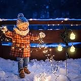 Dantazz Weihnachten Solarleuchte für Außen Wasserdicht LED Gartenleuchte Weihnachtsmann Schneemann Rasenlampe Solar Wegeleuchten Bodenstecker Lichter, für Yard Rasen Terrasse Deko (B, 70cm)