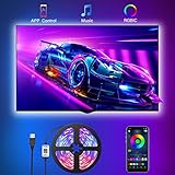LED TV Hintergrundbeleuchtung APP,Romwish 3M LED Strip USB Bluetooth TV LED Licht für 40-60 Inch RGB 5050 APP Control Sync mit Music Bias Lighting LED Beleuchtung für HDTV, TV-Bildschirm, PC