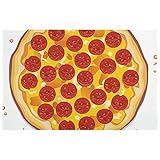 Teppich Italienische Pizza Mit Peperoni-Scheiben Rechteckiger Weicher Schlafzimmerbodenteppich Für Wohnzimmer 60×40