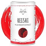 Reishi Pilz Extrakt - 120 Kapseln hochdosiert - 1000mg pro Tagesdosis - 40% bioaktive Polysaccharide pro Kapsel - 4 Monatsvorrat hergestellt in Deutschland - Pilz Extrak