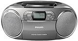 Philips Audio CD-Radiorekorder mit DAB+ (Dynamic Bass Boost, UKW-DAB+, CD, Kasseten-Deck) Silber, AZB600/12