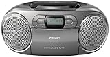 Philips Audio CD-Radiorekorder mit DAB+ (Dynamic Bass Boost, UKW-DAB+, CD, Kasseten-Deck) Silber, AZB600/12