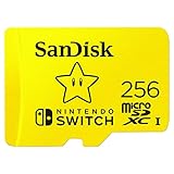 SanDisk microSDXC UHS-I Speicherkarte für Nintendo Switch 256 GB (V30, U3, C10, A1, 100 MB/s Übertragung, mehr Platz für Spiele)