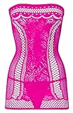Orion Tube-Kleid - enges Minikleid für Frauen, mit Netzmuster, aufregende Spitzen-Optik, Tiefe Einblicke, pink