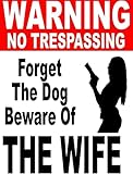 Kathlen Vergessen Sie den Hund Vorsicht vor Frau Warnung Pistole Restaurant Shelter Station Fabrik Cafe Bar Straße Wohn Metall Blech Warnschild 8x12 Z