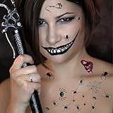 Halloween Gesicht Temporäre Tattoos,Blut Schnitt Wunde Kratzer Tatoo,Zombie Tattoo-Wasserdicht Terror Tattoo für Halloween Party,Maskerade,Cosplay Party