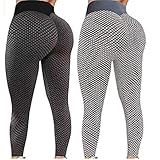 iSayhong Damen-Leggings, TikTok, 2 Stück, 01-schwarz+grau, S