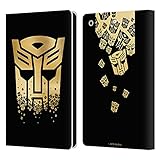 Head Case Designs Offizielle Zugelassen Transformers Gold Autobots Logo Kunst Leder Brieftaschen Handyhülle Hülle Huelle kompatibel mit Apple iPad Mini 1 / Mini 2 / Mini 3