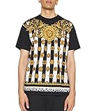 Versace Jeans Versace Herren Jeans T-Shirt 72GAH6RCJS062, Schwarz + Gold, XL