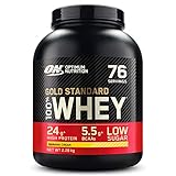 Optimum Nutrition ON Gold Standard Whey Protein Pulver, Eiweißpulver Muskelaufbau mit Glutamin und Aminosäuren, natürlich enthaltene BCAA, Banana Cream, 76 Portionen, 2,28kg