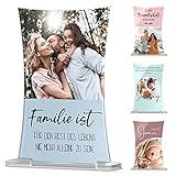 CHRISCK design Fotogeschenk für Freundin Mama Partner mit UV-Druck und Wunsch-Text auf Acrylglas | Personalisierbares Acryl Fotoglas | Schön zum Hinstellen individuelle Dek