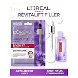 L'Oréal Paris Geschenk-Set mit Hyaluron Serum und Tuchmaske, Revitalift Filler, Anti-Aging Gesichtspflegen mit Hy