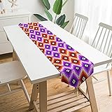 CHNOT Ägypten Indien Maya Tischläufer Modern Table Runner Tisch-Deko Tischdecke Tischband Tisch-Läufer Faltenfrei Tafeltuch Tischtuch Tischwäsche für Weihnachten/Hochzeit/Party White 229x33