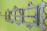 Clever-Deko Garderobe Wandgarderobe Weiss Gusseisen Gründerzeit- Jugendstil- Antik- Rustikal- Look Hakenleiste Flurgarderob