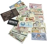 IMPACTO COLECCIONABLES 50 Geldscheine aus 50 Ländern - Banknoten Weltwährungs Sammlung - Altes Geld mit Echtheitszertifikat - Geld Scheine für Sammler & wissbegierige Kinder - Geldschein Kollek