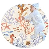 HDFGD Teppich für Mädchenzimmer, Kinderteppich, waschbarer Teppich für Teenager, gelbe Wasserfarbe Koralle Seep