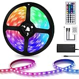 SWANEW LED Strip 15m Wasserdicht, RGB LED Streifen mit 44-TastenFernbedienung Selbstklebend LED Strips für Zuhause Schlafzimmer TV Kü