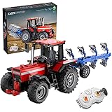 Technik Ferngesteuert Traktor Bausteine, 1675 Klemmbausteine 1:17 2.4Ghz RC Technik Ackerschlepper mit 4 Motoren und Fernbedienung Bausatz Kompatibel mit Lego Technic dynamic,55 * 19 * 17