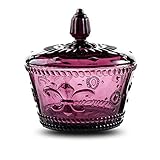 MASSJOY Europäische Retro-Nostalgie dreidimensionale Relieffarbe Glas Bonbonglas Gewürzglas mit Deck