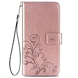 YIKLA Hülle für Wiko Power U30, PU/TPU Leder Flip Folio Tasche Handyhülle, mit [Kartenfach] [Magnetverschluss] Standfunktion Brieftasche Handy Cover - Rotg