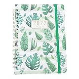 Cabilock 2022 Zeitplan Buch Aganda Notebook Täglichen Planer Planung Buch Notizblock Termin Buch Wirebound Kaktus Muster Flexible Hardcover Notebook