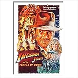 Indiana Jones And The Temple of Doom Filmplakat, Metall, Aluminium, Wandkunst, Türschild, Filmzimmer, Männerhöhle, fast A4, 280 x 190