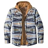 PZHHZPING Herren Große Größe Kapuzenpullover Hooded Thermohemd Flanellhemd Winterjacke Hoody Fleecefutter Holzfällerhemd Arbeitshemd H