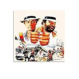 Terence Hill Bud Spencer Filmposter, dekoratives Gemälde, Leinwand, Wandkunst, Wohnzimmer, Poster, Schlafzimmer, Gemälde, 60 x 60