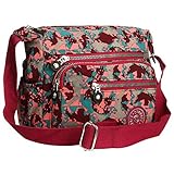 Damen-Handtasche mit mehreren Taschen, Umhängetasche, Handtasche, zum Einkaufen, Reisen, Wandern, Alltag, Camo Red, O