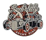 Oldtimer Retro Rockabilly Patch zum Aufbügeln für Lederwesten | 80er Vintage Motorrad Kutte Patches, Amerika Biker Rückenaufnäher, Motorradjacke Rückenpatch, Old S