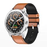 KKZ Herren Bluetooth 5.0 Smart Watch 1,3 Zoll Full Touch 360 * 360 HD Amoled Screen Weather Dial Watch,C