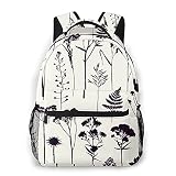 USGYY Rucksack Männer Und Damen Botanische Pflanzen Herbarium Skizze, Laptop Rucksäcke, Kinderrucksack Schulrucksack Daypack für Jungen M
